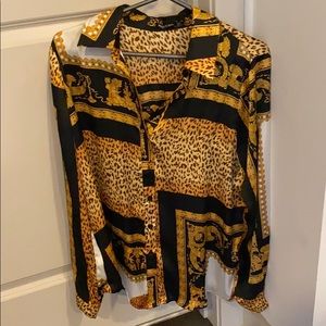 Nasty Gal silk long sleeve top